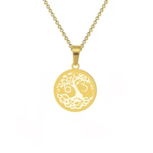 گردنبند هایکا طرح درخت و ماه و خورشید  مدل ha294