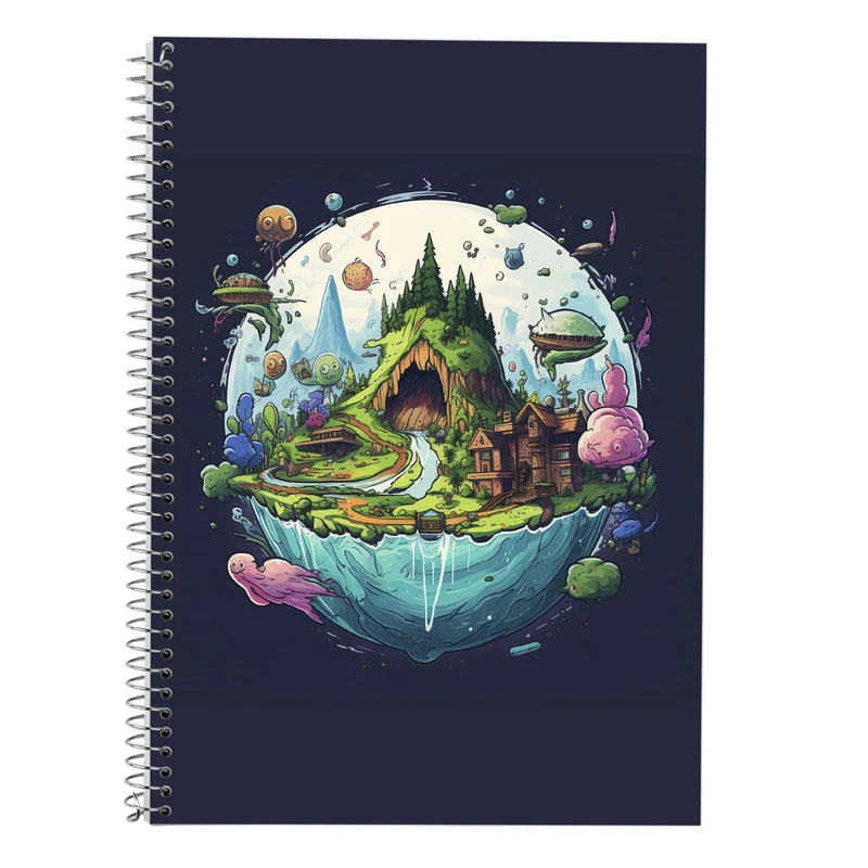 دفتر زبان 50 برگ مدوپد مدل دوخط طرح Ghibli کد DF2372