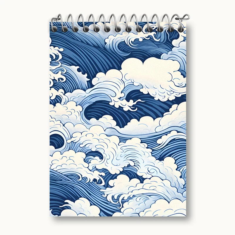 دفتر یادداشت 50 برگ خندالو طرح موج دریا کد N5393