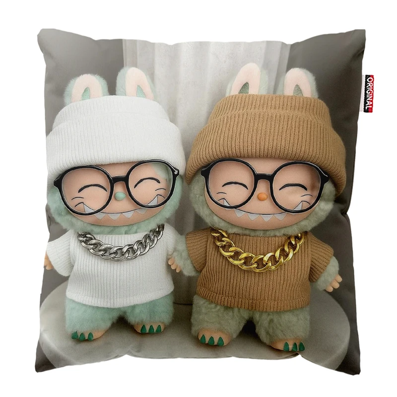 کوسن پاد آفرین مدل عروسک لبوبو کد PK401850 سایز 40*40 سانتی متر