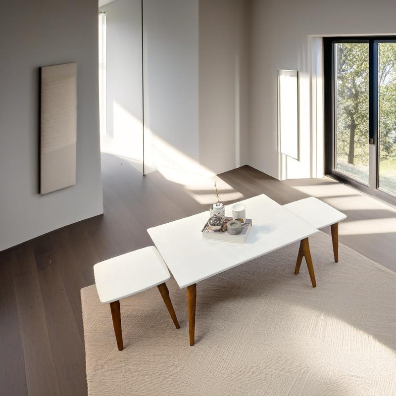 میز پذیرایی مستطیلی مدل مینیمال کد 21 مجموعه سه عددی