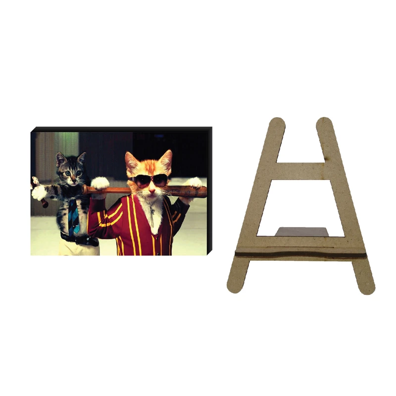 تابلو شاسی مدل ورزش بایست بال طرح گربه ورزشکار کد 22  به همراه پایه نگهدارنده