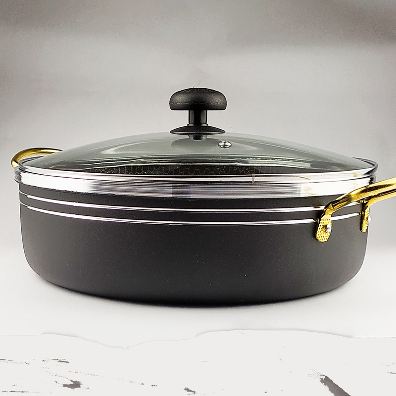 تابه ظرف سازان اسدیان مدل لب چدن گلد سایز 28 تابه ظرف سازان اسدیان مدل لب چدن گلد سایز 28