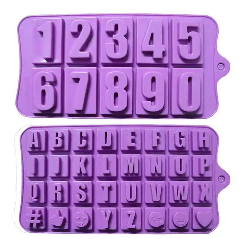 قالب شکلات مدل اعداد و حروف انگلیسی مجموعه 2 عددی