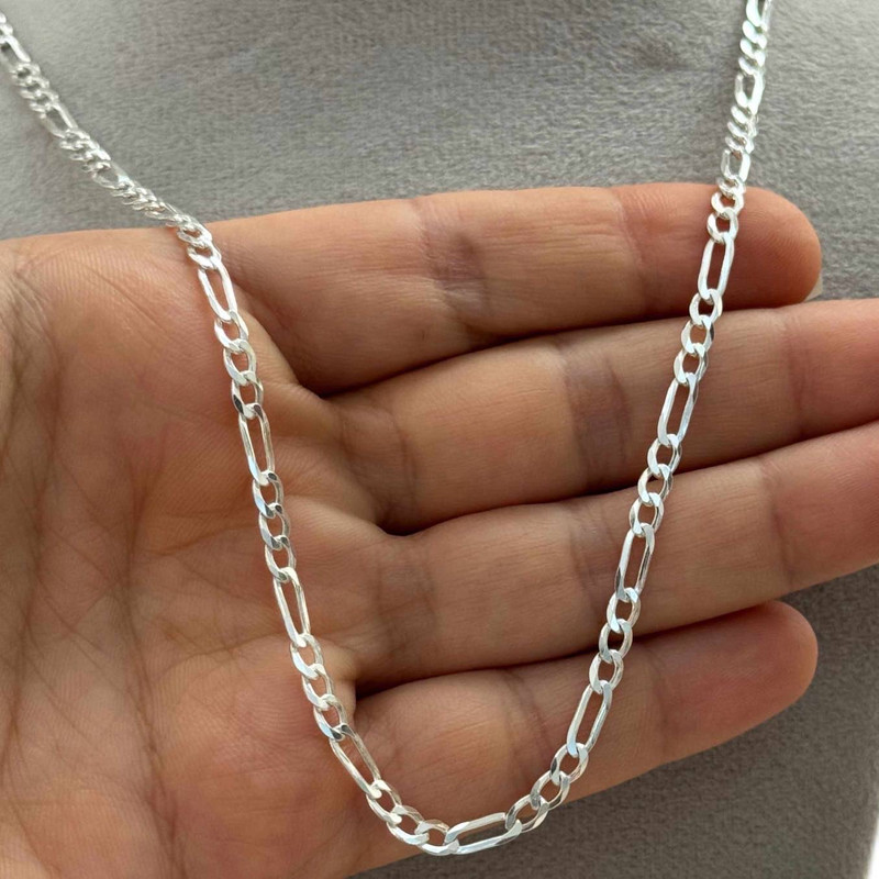 زنجیر نقره مردانه مدل فیگارو roz10 زنجیر نقره مردانه مدل فیگارو roz10