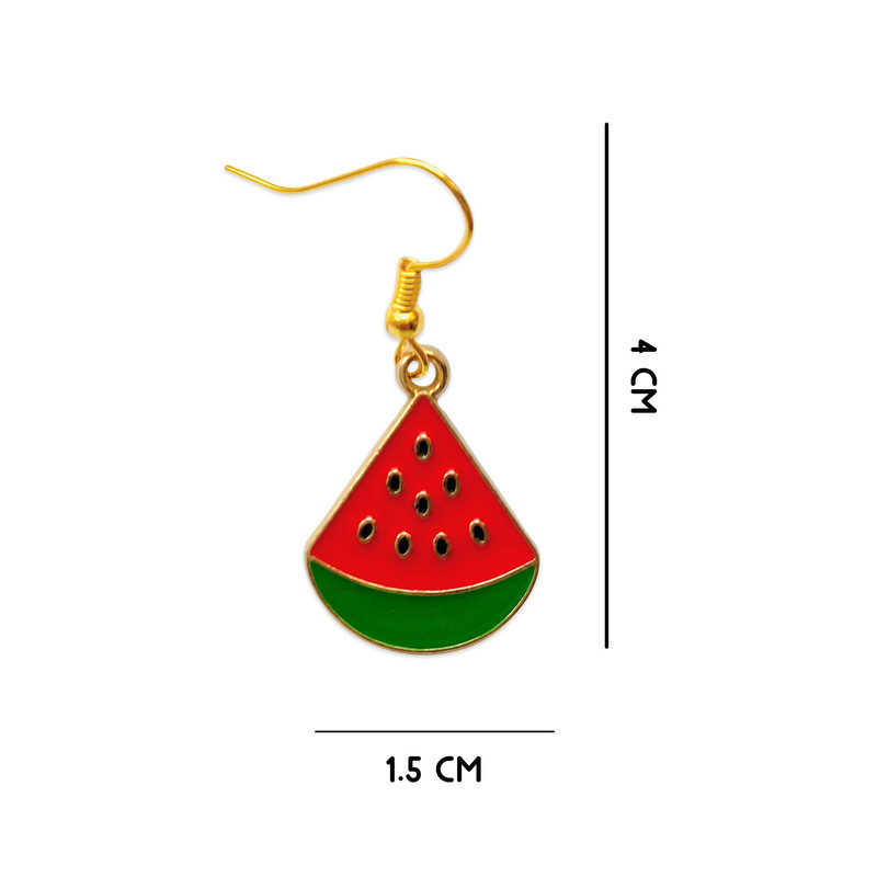 گوشواره دخترانه طرح هندوانه یلدا کد 005 گوشواره دخترانه طرح هندوانه یلدا کد 005