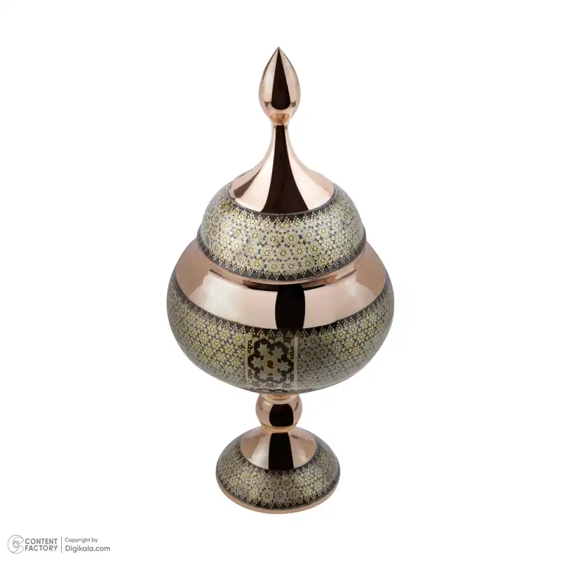 شکلات خوری خاتم کاری مدل پایه دار شالدار کد TMKH51