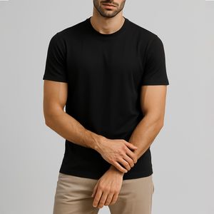 تی‌شرت آستین کوتاه مردانه پاتن جامه مدل 03M5157 رنگ مشکی