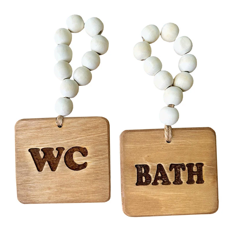 آویز تزیینی مدل تابلو نشانگر سرویس بهداشتی و حمام طرح مهره کد 02 مجموعه دو عددی