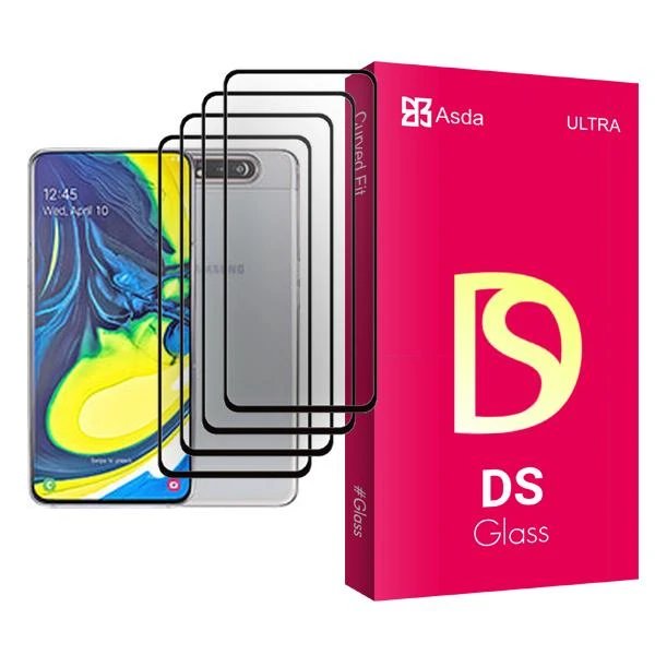 محافظ صفحه نمایش آسدا مدل DS Glass MIX004 مناسب برای گوشی موبایل سامسونگ Galaxy A80 بسته چهار عددی