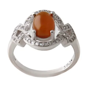 انگشتر نقره زنانه مدل سنگ عقیق یمانی کد AWR_780