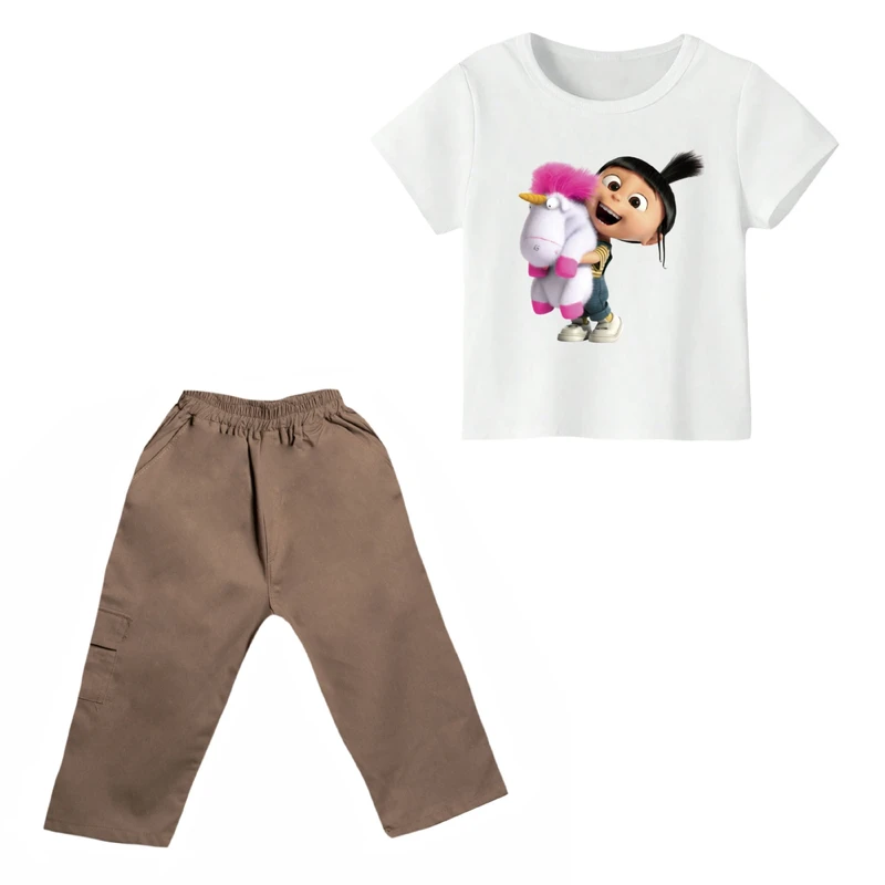 ست تی شرت و شلوارک دخترانه مدل دخترک کد 05