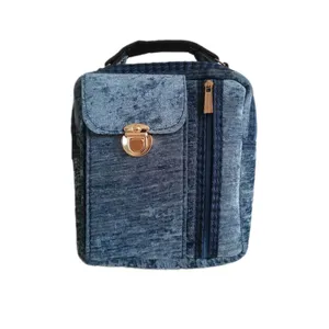 کیف دوشی دست دوز زنانه مدل تمام مخمل کد 24