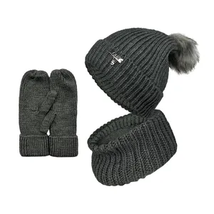 ست کلاه و شال گردن و دستکش سام مدل بافتنی 413