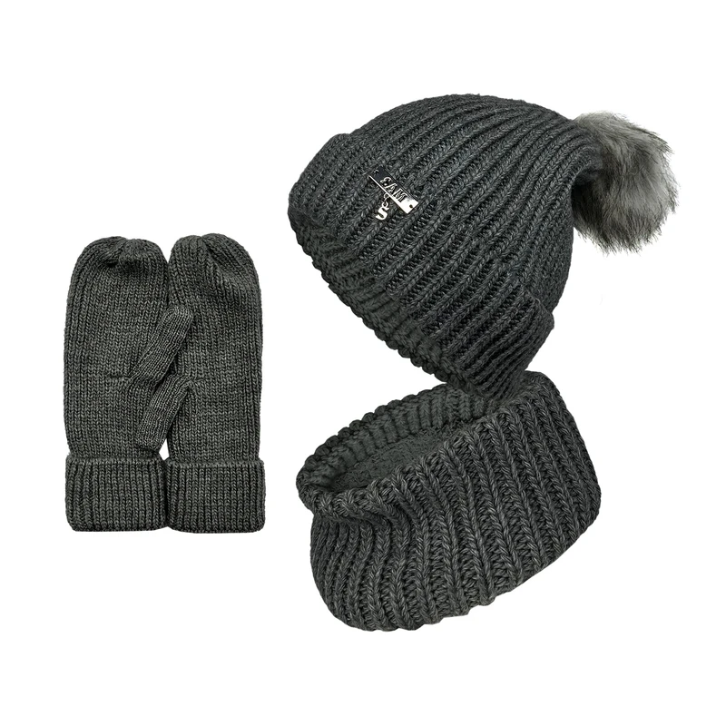 ست کلاه و شال گردن و دستکش سام مدل بافتنی 413