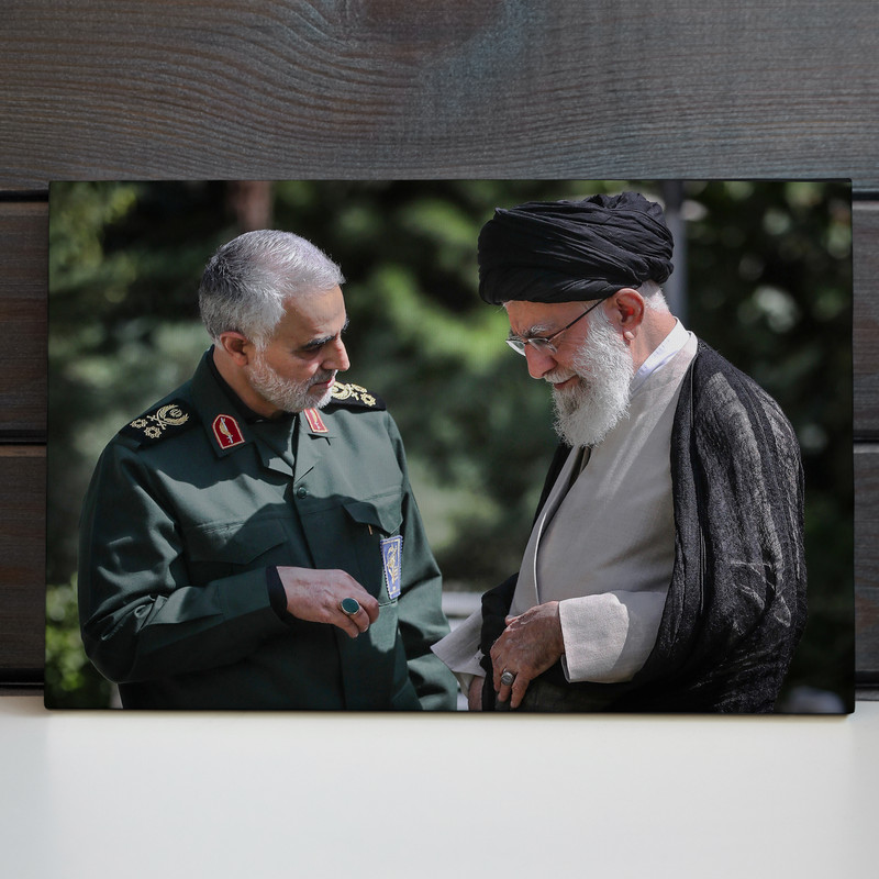 تابلو شاسی مدل شهید سردار قاسم سلیمانی و آیت الله خامنه ای کد 3