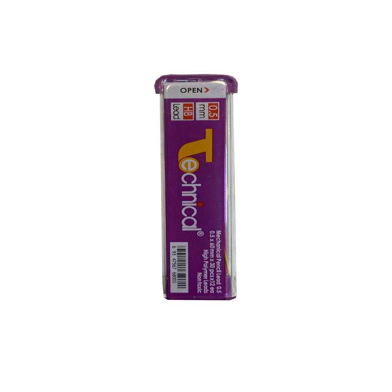 نوک مداد نوکی 0.5 میلی متری تکنیکال مدل رنگی بسته 30 عددی