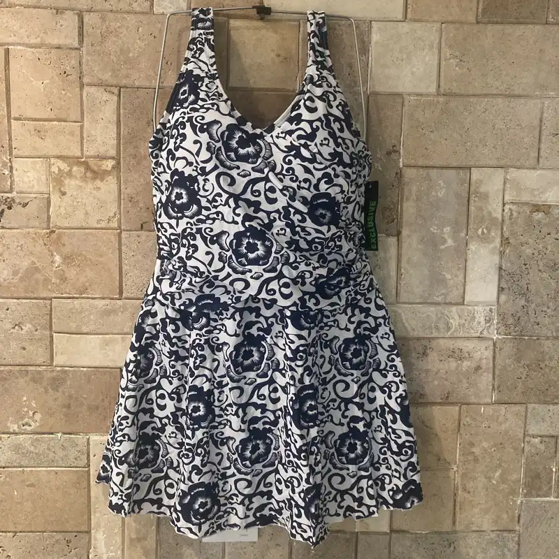 مایو زنانه مدل درباری دامن دار آستر دار