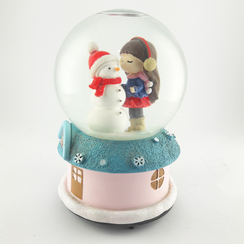 گوی موزیکال مدل دختر و آدم برفی