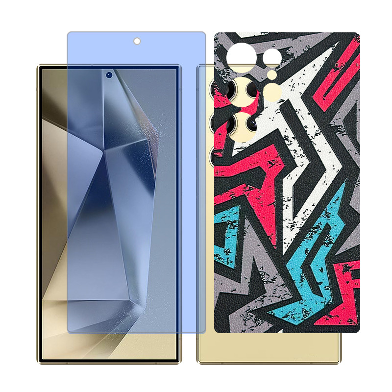 محافظ صفحه نمایش آنتی بلو گلس مدل Together مناسب برای گوشی موبایل سامسونگ Galaxy S24 Ultra به همراه برچسب پوششی