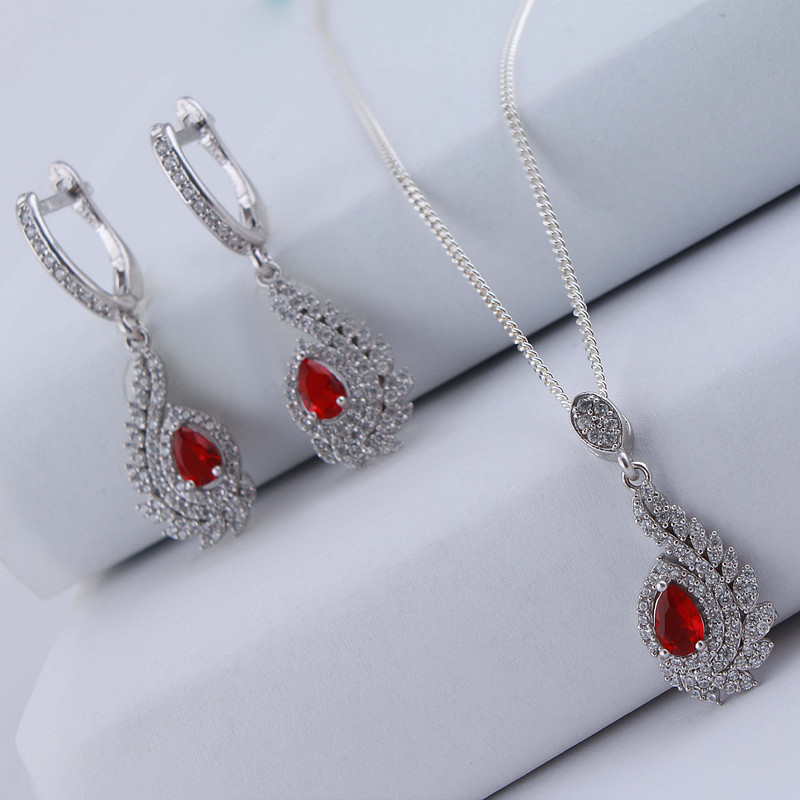 نیم ست نقره زنانه بازرگانی میلادی مدل سنگ کوارتز نگین برلیان بدون ریزش آبکاری رادیوم کد NTR_478