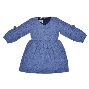 پیراهن دخترانه مدل  پاییزه کد 210 رنگ آبی