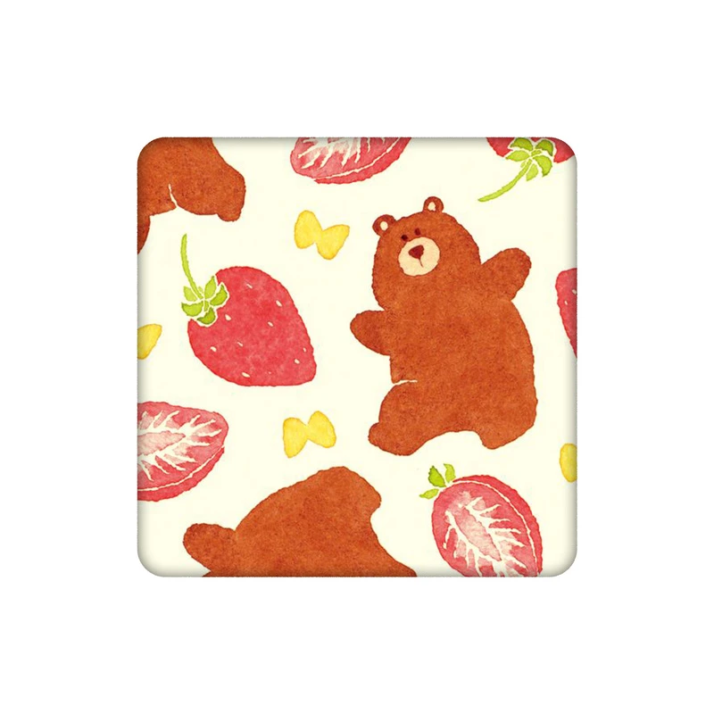 زیرلیوانی طرح خرس و توت فرنگی کد 8367303