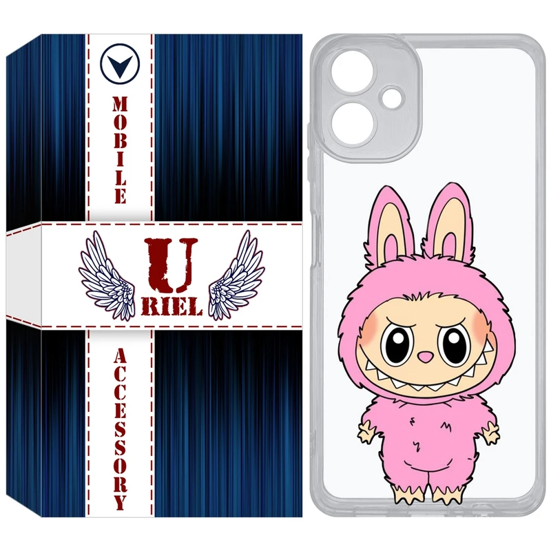 کاور یوریل قاب مدل Clear کد 129 طرح لبوبو مناسب برای گوشی موبایل سامسونگ Galaxy A06