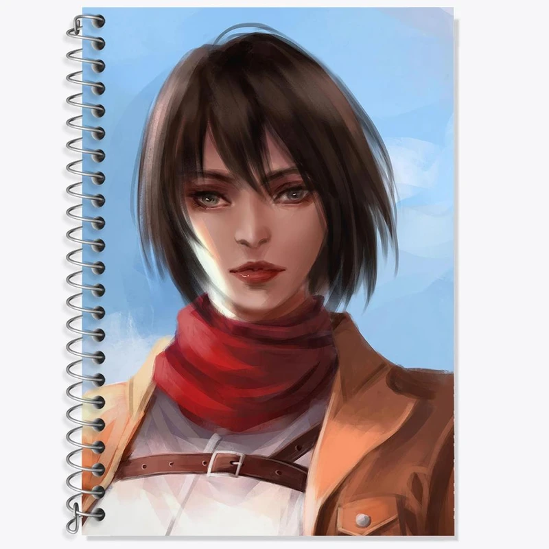 دفتر زبان 50 برگ خندالو مدل سه خط طرح میکاسا اکرمن انیمه اتک آن تایتان Attack on Titan کد 18549
