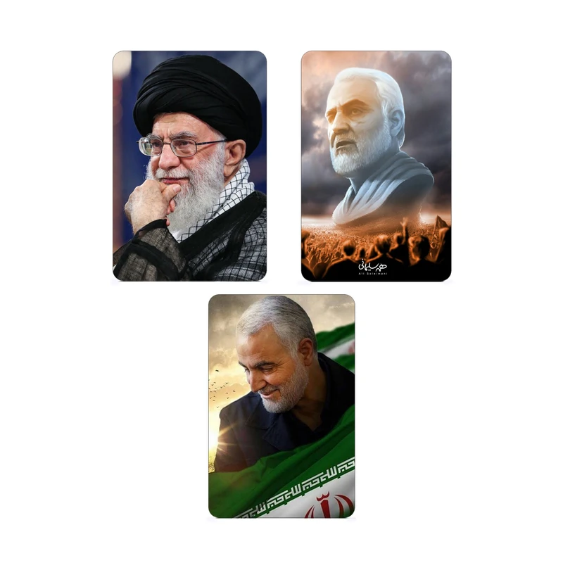 استیکر کارت طرح قاسم سلیمانی بسته 3 عددی 