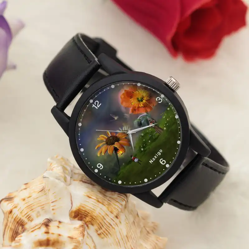 ساعت مچی عقربه ای ناکسیگو مدل گل کد LF12606