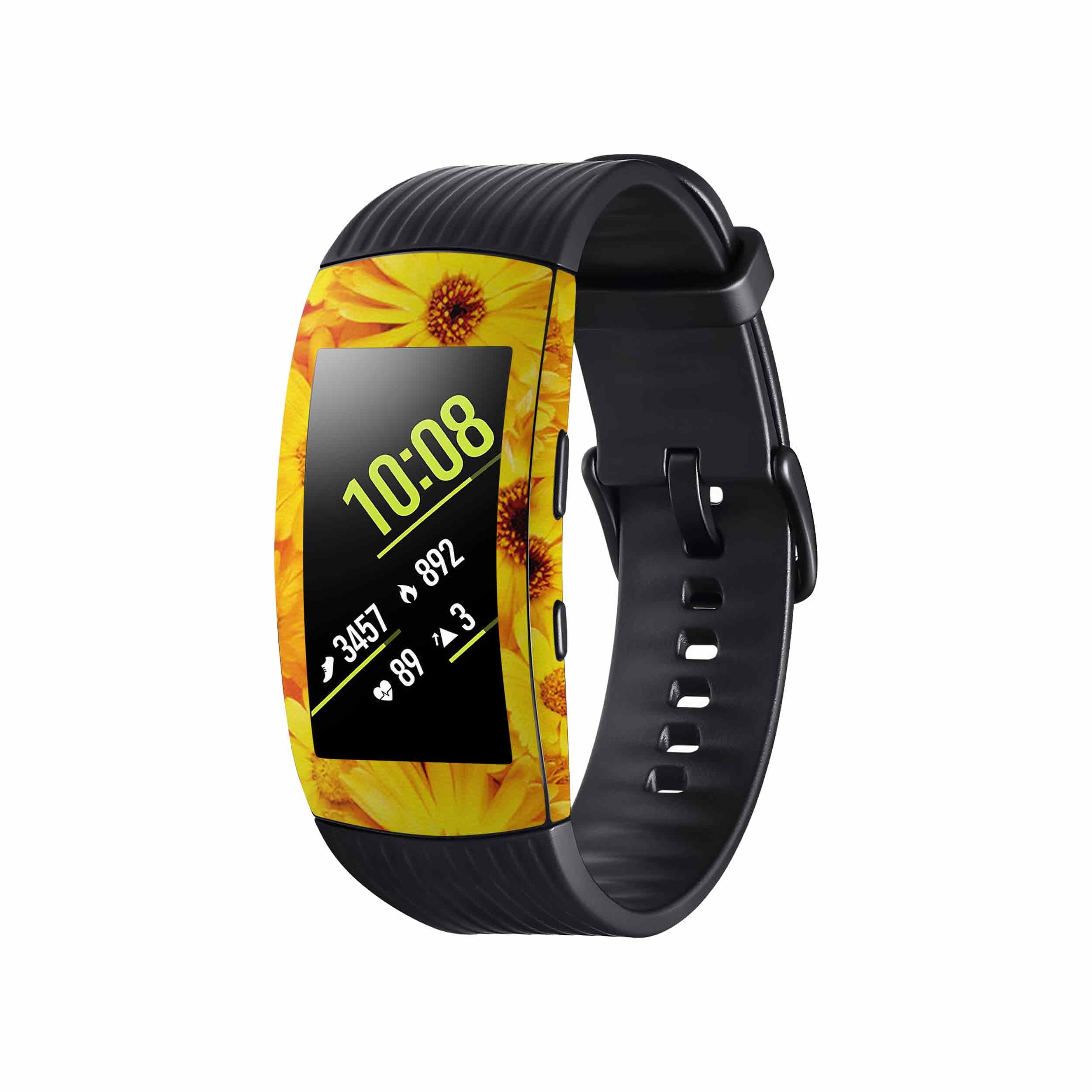 برچسب ماهوت طرح Yellow-Flower مناسب برای ساعت هوشمند سامسونگ Galaxy Gear Fit 2 Pro