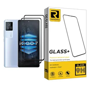 Randika Glass MIX002 Screen Protector For  iQOO 7 Pack Of 2