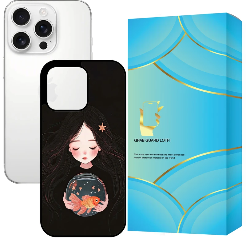  کاور قاب گارد لطفی طرح دختر و ماهی مدل GCHP16P مناسب برای گوشی موبایل اپل iPhone 16 Pro