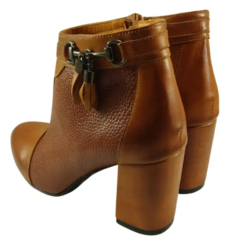 نیم بوت زنانه مدل چرم طبیعی کد 677.1