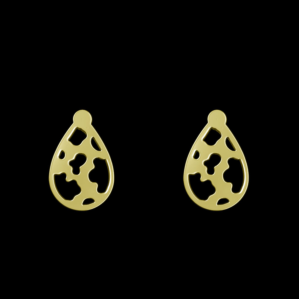 گوشواره طلا 18 عیار زنانه مدوپد مدل هندسی کد GA1-10140