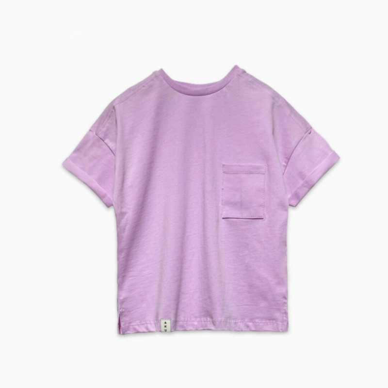 تی شرت لانگ بچگانه آستین کوتاه مدل yy رنگ یاسی