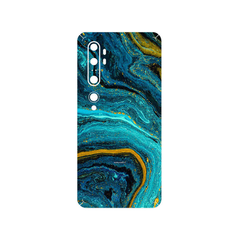 برچسب پوششی ماهوت مدل Turquoise marblewith golden streaks مناسب برای گوشی موبایل شیائومی Mi Note 10 Pro