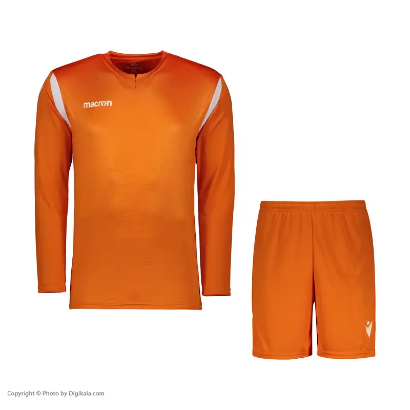 ست پیراهن و شورت ورزشی مردانه مکرون مدل آرس رنگ نارنجی