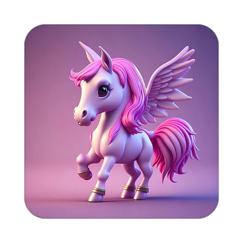 زیر لیوانی کاکتی طرح اسب تک شاخ و یونیکورن مدل mp31794