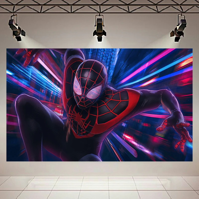تابلو بوم طرح مرد عنکبوتی مدل Spider Man Miles کد AR31239