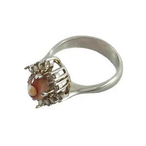  انگشتر نقره زنانه مدل عقیق سه پوست کد AG6602 