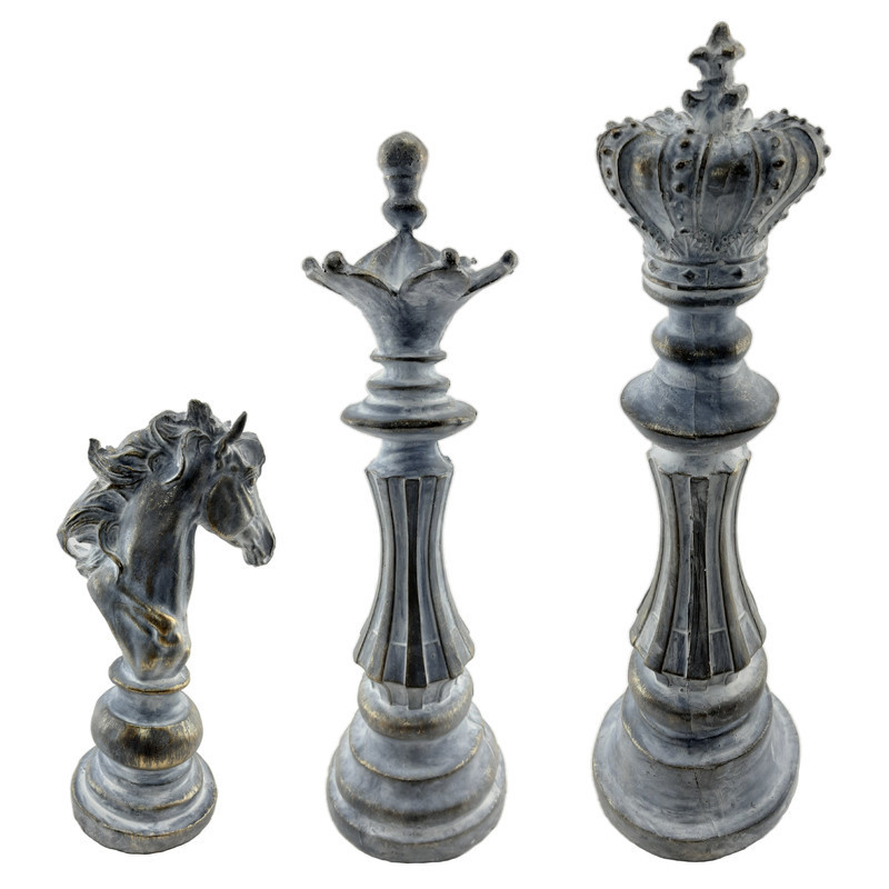 مجسمه مدل شطرنج دکوراتیو کد GR8 بسته 3 عددی