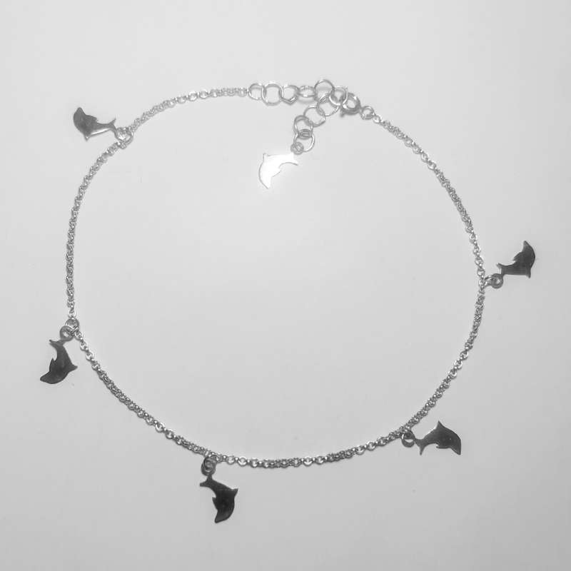 پابند نقره زنانه مدل دلفین