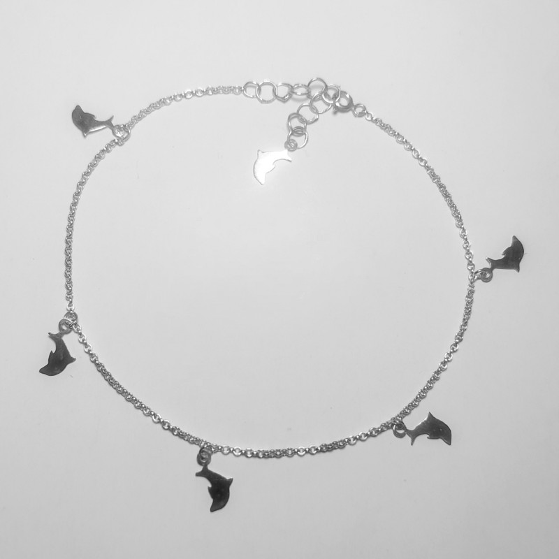 پابند نقره زنانه مدل دلفین