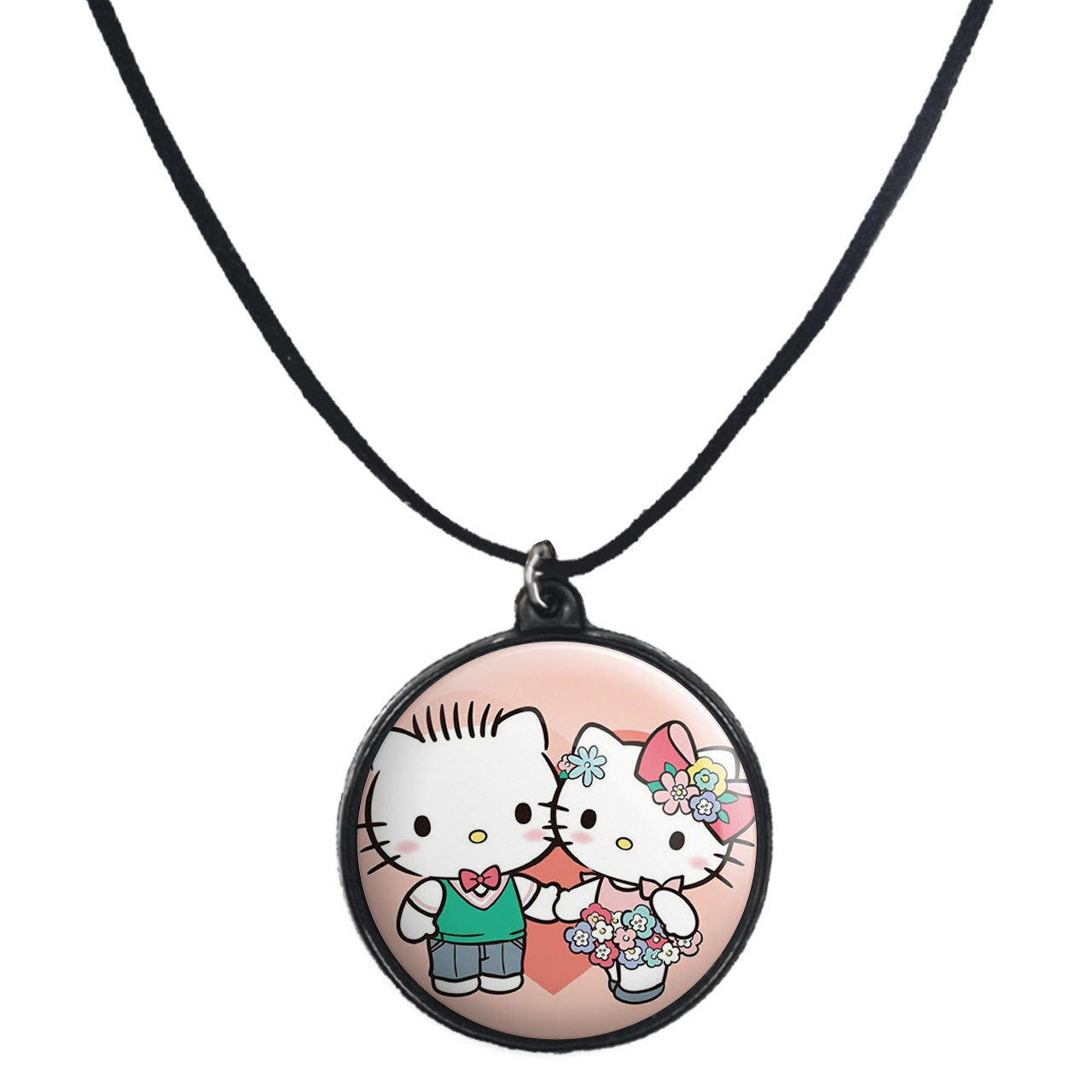 گردنبند پرمانه طرح کیتی کد pmb.22551 مدل دو طرفه