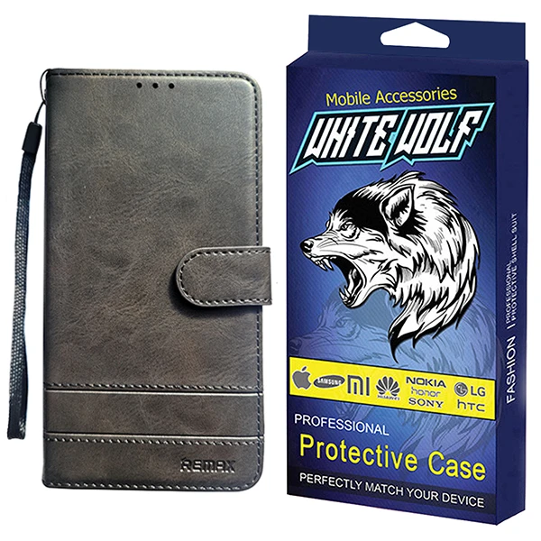کیف کلاسوری وایت ولف مدل WKF-REMAX مناسب برای گوشی موبایل شیائومی Remi 13C 5G به همراه بند آویز