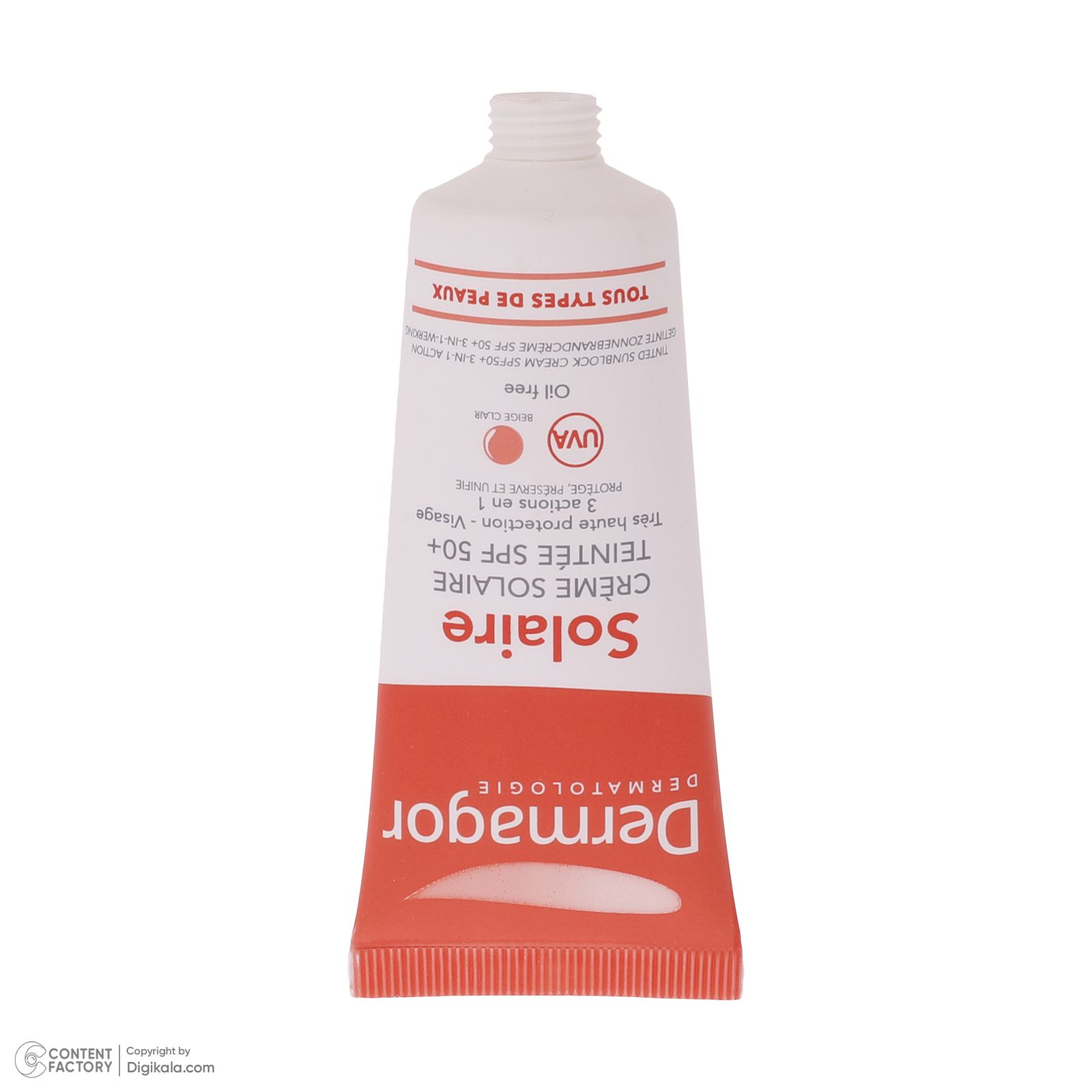 کرم ضدآفتاب رنگی درماگور SPF50 مدل 3 در 1، مناسب پوست‌های مختلط، حجم 40 میلی‌لیتر -  - 9