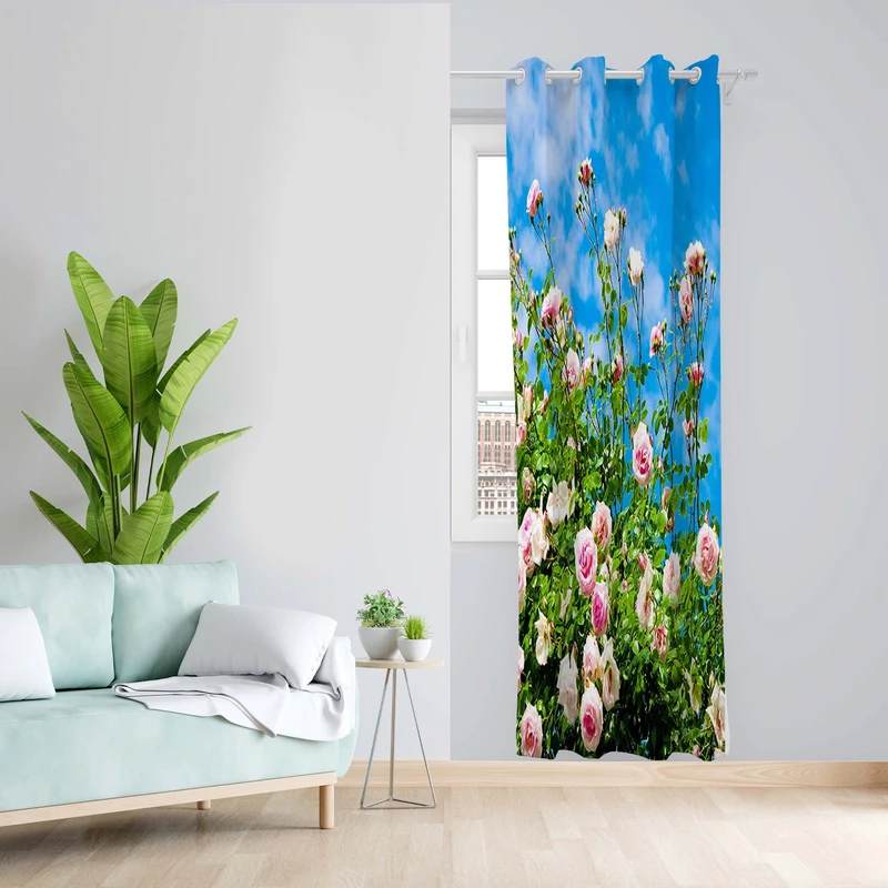 پرده طرح گل مدل مخمل پانچی کد 5095 z سایز 140x200 سانتی متر