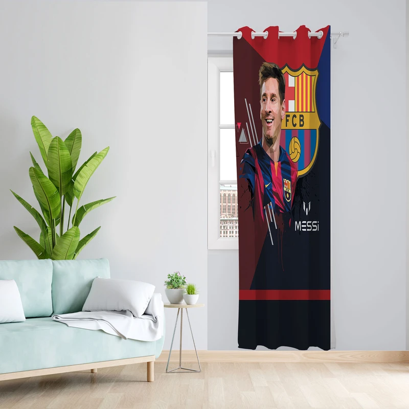  پرده مدل فوتبال مخمل پانچی کد 904 سایز 140x280 سانتی متر